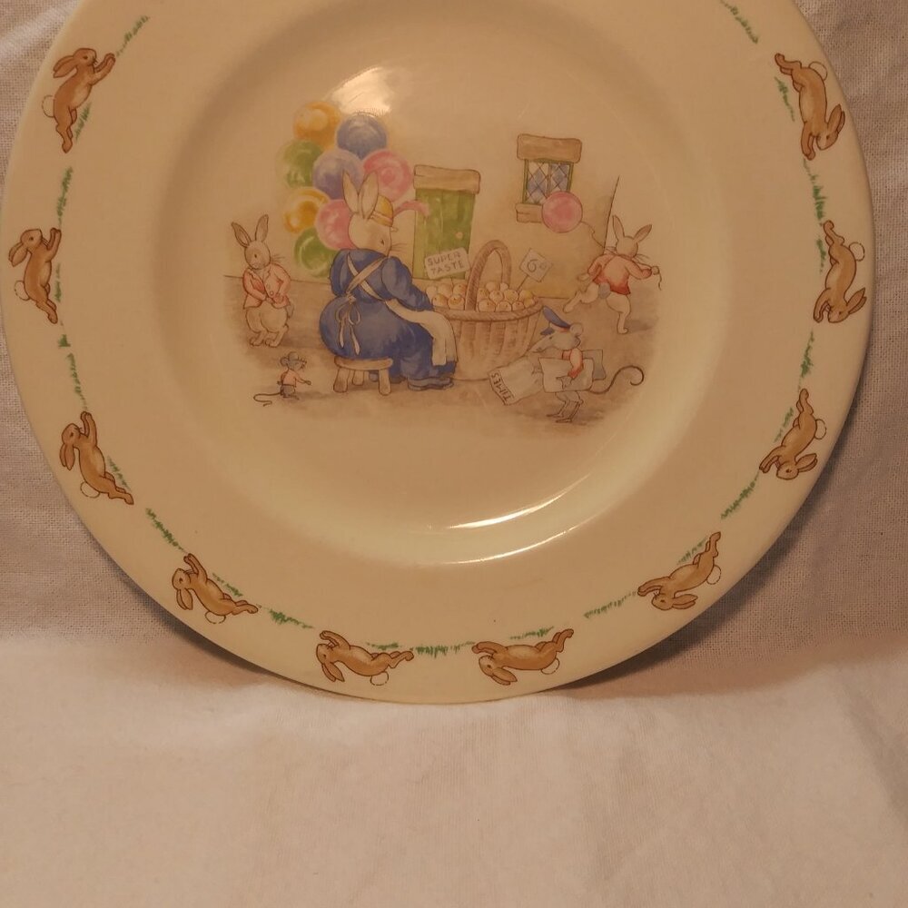 Vintage 1954 Orange Vendor Bunykins plate | Easter | Spring - Picture 2 of 10